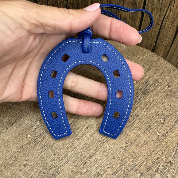 Western Purse Charm Horseshoe Bag Charm Blue Keychain Flair NEW FAST SHIP - Picture 5 of 5
